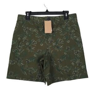 A.p.c. Men's Regular-Fit Andy 100% Cotton 7" Short Green Floral Print Small NWT